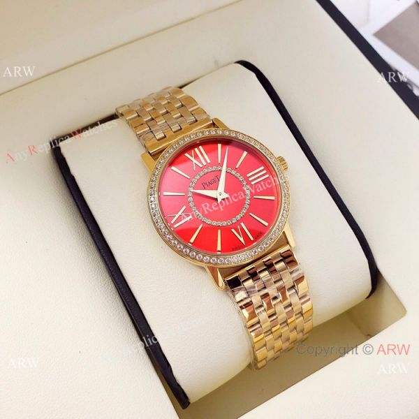Best Copy Piaget Ladies Quartz Watches Stainless Steel Black Face 36mm Best Copy Piaget Ladies Quartz Watches Stainless Steel Black Face 36mm