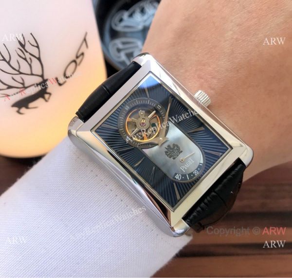 2019 Replica Piaget Black Tie Watches Power Reserve Face Brown Leather Band 2019 Replica Piaget Black Tie Watches Power Reserve Face Brown Leather Band