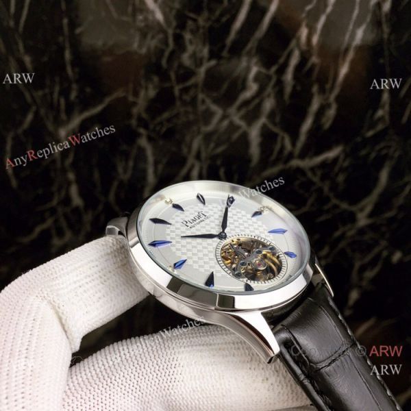 Piaget Polo Tourbillon Copy Watches White Dial Black Leather Strap Piaget Polo Tourbillon Copy Watches White Dial Black Leather Strap