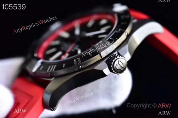 GF Swiss Grade Replica Breitling Avenger II GMT Watch SS Red Rubber Strap GF Swiss Grade Replica Breitling Avenger II GMT Watch SS Red Rubber Strap