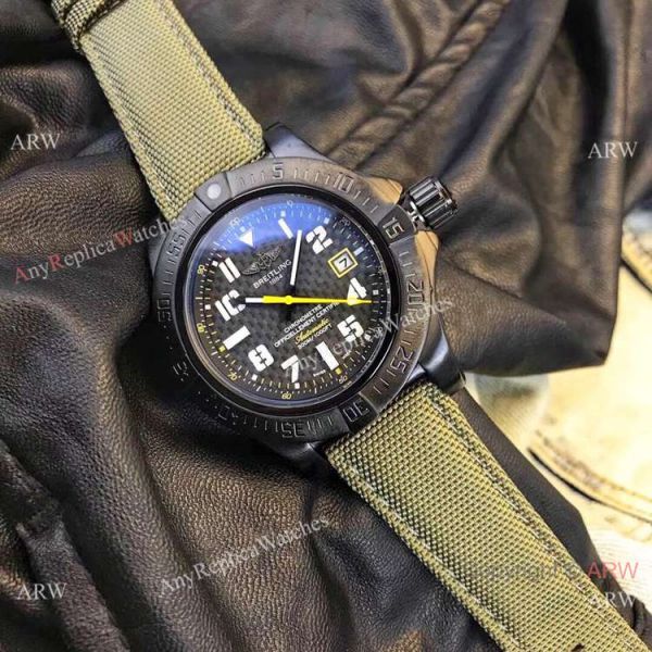 Breitling Avenger II Seawolf Copy Watch Blacksteel Green Leather Band Breitling Avenger II Seawolf Copy Watch Blacksteel Green Leather Band