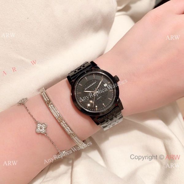 Solid Black Burberry Replica Watch 32mm Quartz Movement Solid Black Burberry Replica Watch 32mm Quartz Movement