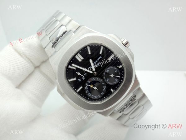 Copy Patek Philippe Nautilus Power Reserve Watch Stainless Steel Black 40mm Copy Patek Philippe Nautilus Power Reserve Watch Stainless Steel Black 40mm