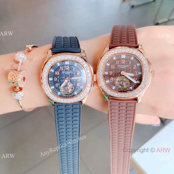 Clone Patek Philippe Aquanaut Tourbillon Women Watches Rose Gold Diamond Bezel Clone Patek Philippe Aquanaut Tourbillon Women Watches Rose Gold Diamond Bezel