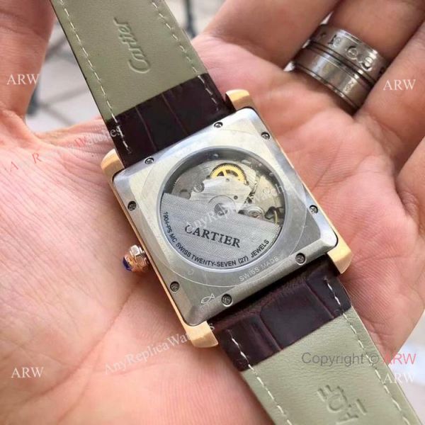 Buy Replica CARTIER Tank Automatic Watches SS Black Dial Buy Replica CARTIER Tank Automatic Watches SS Black Dial