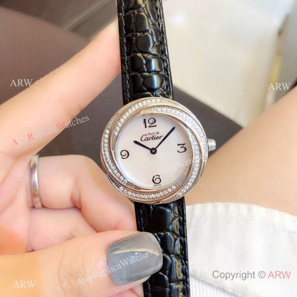 Perfect Replica Cartier Rose Gold White MOP Dial Watches For Sale Perfect Replica Cartier Rose Gold White MOP Dial Watches For Sale