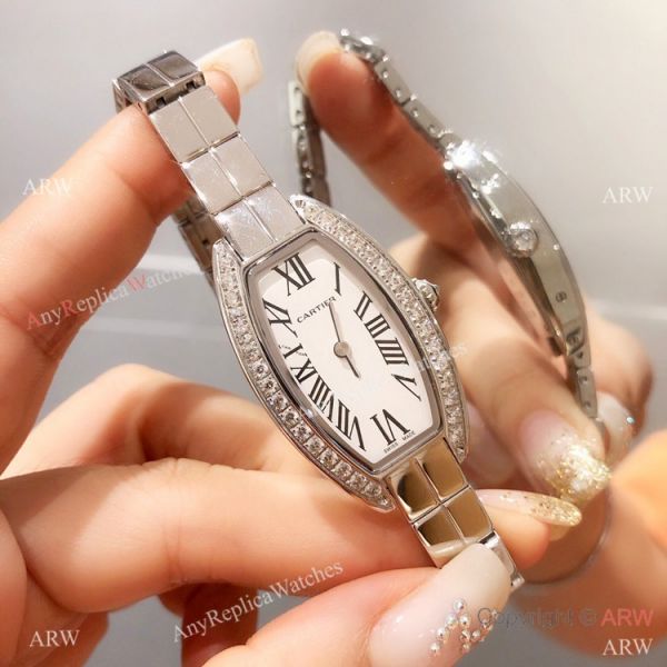 Cartier Mini Tonneau White MOP Dial Stainless Steel women Watch Best Replica Cartier Mini Tonneau White MOP Dial Stainless Steel women Watch Best Replica