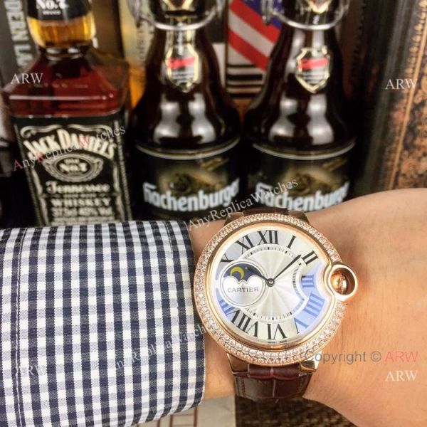 AAA Quality Cartier Ballon Bleu de Moon phase Diamond Copy watch AAA Quality Cartier Ballon Bleu de Moon phase Diamond Copy watch