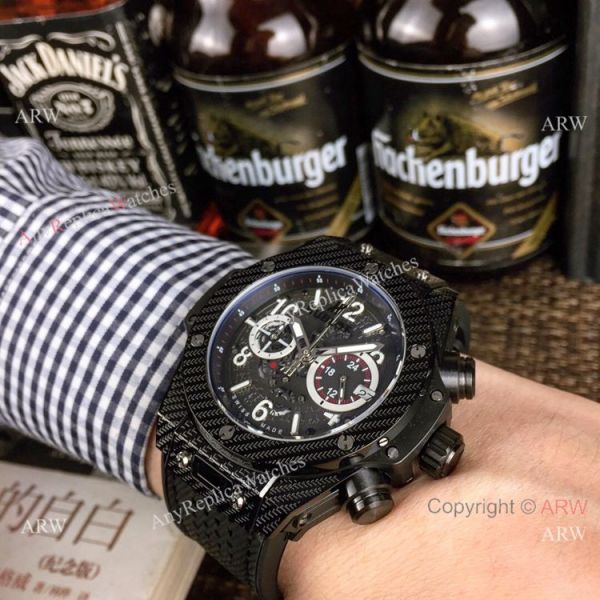 Hublot Big Bang Unico King Replica Watch Black Case Brown Gummy Band Hublot Big Bang Unico King Replica Watch Black Case Brown Gummy Band