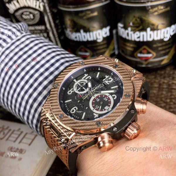 Fake Hublot Geneve Big Bang Unico King Chronograph Watches Silver Case 45mm Fake Hublot Geneve Big Bang Unico King Chronograph Watches Silver Case 45mm