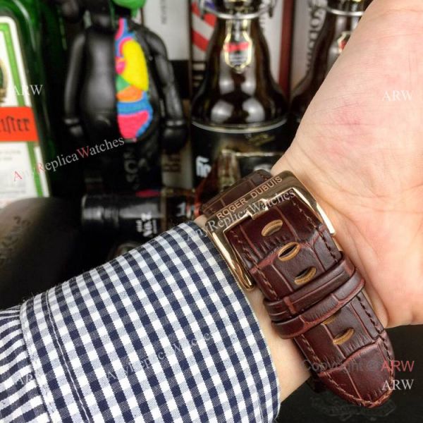 Roger Dubuis Excalibur 46 Skeleton Replica Watch Rose Gold White Dial Roger Dubuis Excalibur 46 Skeleton Replica Watch Rose Gold White Dial