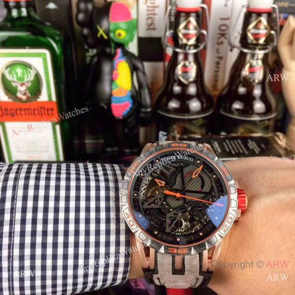 Roger Dubuis Excalibur Skeleton Copy Watch Black DLC Case 46mm Roger Dubuis Excalibur Skeleton Copy Watch Black DLC Case 46mm