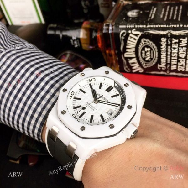 Swiss 3120 Audemars Piguet Royal Oak Offshore Divers White Ceramic Blue Rubber Watch New Replica Swiss 3120 Audemars Piguet Royal Oak Offshore Divers White Ceramic Blue Rubber Watch New Replica