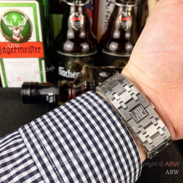 Audemars Piguet Royal Oak Stainless Steel Black Dial Fake AP Skeleton Watch Audemars Piguet Royal Oak Stainless Steel Black Dial Fake AP Skeleton Watch