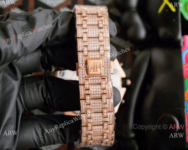 Rose Gold Royal Oak Offshore AP Iced Out Replica Watch for Sale Rose Gold Royal Oak Offshore AP Iced Out Replica Watch for Sale