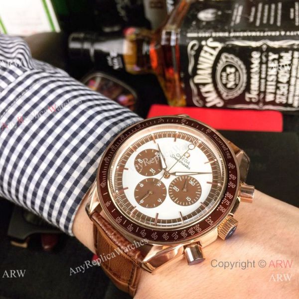 High Quality Omega Clone Watch Omega Speedmaster Chrono Rose Gold Brown Watch High Quality Omega Clone Watch Omega Speedmaster Chrono Rose Gold Brown Watch