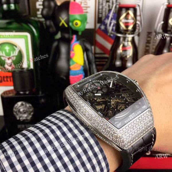 High Quality Franck Muller Vanguard Replica Watch Diamond Case Skeleton Dial High Quality Franck Muller Vanguard Replica Watch Diamond Case Skeleton Dial