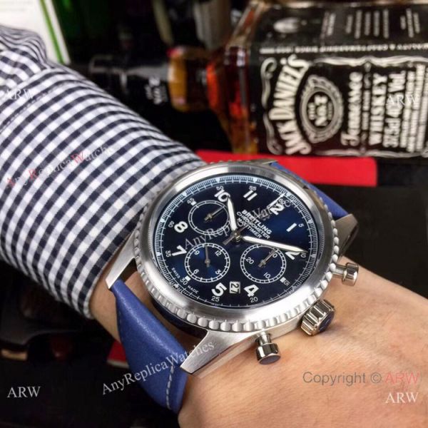 2019 Replica Breitling Navitimer Chronograph Blue Dial Blue Leather Band Watches 2019 Replica Breitling Navitimer Chronograph Blue Dial Blue Leather Band Watches