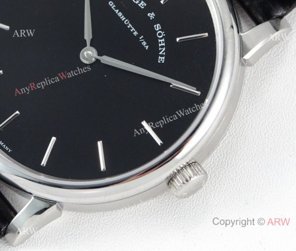 Swiss Grade A.Lange Sohne Saxonia Thin 2892 SS Black Dial Watch Super clone Swiss Grade A.Lange Sohne Saxonia Thin 2892 SS Black Dial Watch Super clone