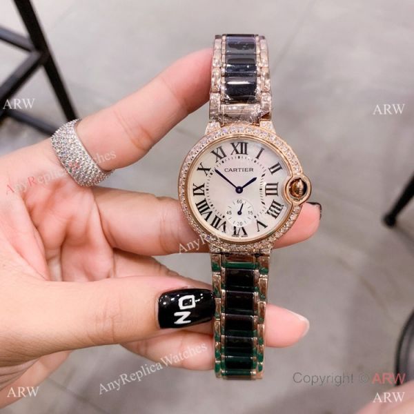 Cartier Ballon Bleu de 36mm Quartz Watch Black Ceramic Silver Cartier Ballon Bleu de 36mm Quartz Watch Black Ceramic Silver