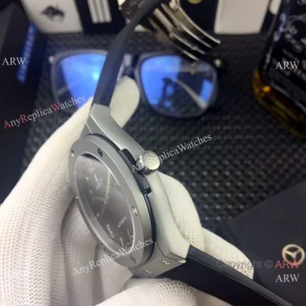 New Replica Hublot Classic Fusion Sand Case Silver Dial Watch New Replica Hublot Classic Fusion Sand Case Silver Dial Watch