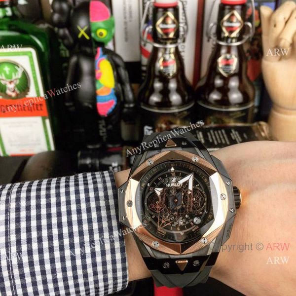 2019 Replica Hublot Big Bang Sang Bleu II Watches Stainless Steel Skeleton Dial 2019 Replica Hublot Big Bang Sang Bleu II Watches Stainless Steel Skeleton Dial