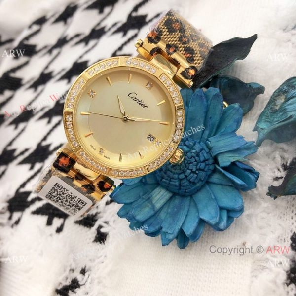 Replica Cartier Pasha de 35mm Lady watch Leopard Strap Replica Cartier Pasha de 35mm Lady watch Leopard Strap