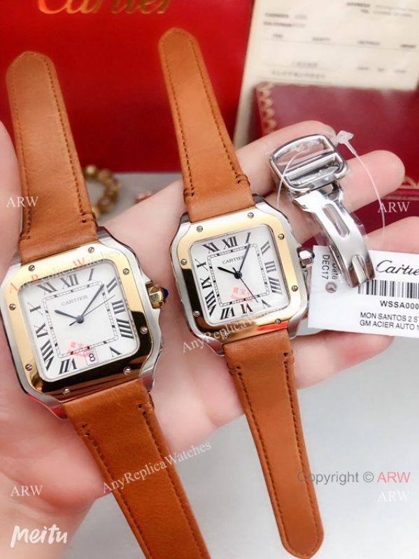 2019 Replica Cartier Santos de Lovers Watch Blue Leather Strap 2019 Replica Cartier Santos de Lovers Watch Blue Leather Strap