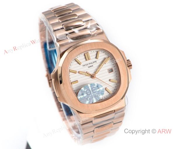(OE) Swiss Replica Patek Philippe 5713 G Nautilus Watch Rose Gold White Face (OE) Swiss Replica Patek Philippe 5713 G Nautilus Watch Rose Gold White Face