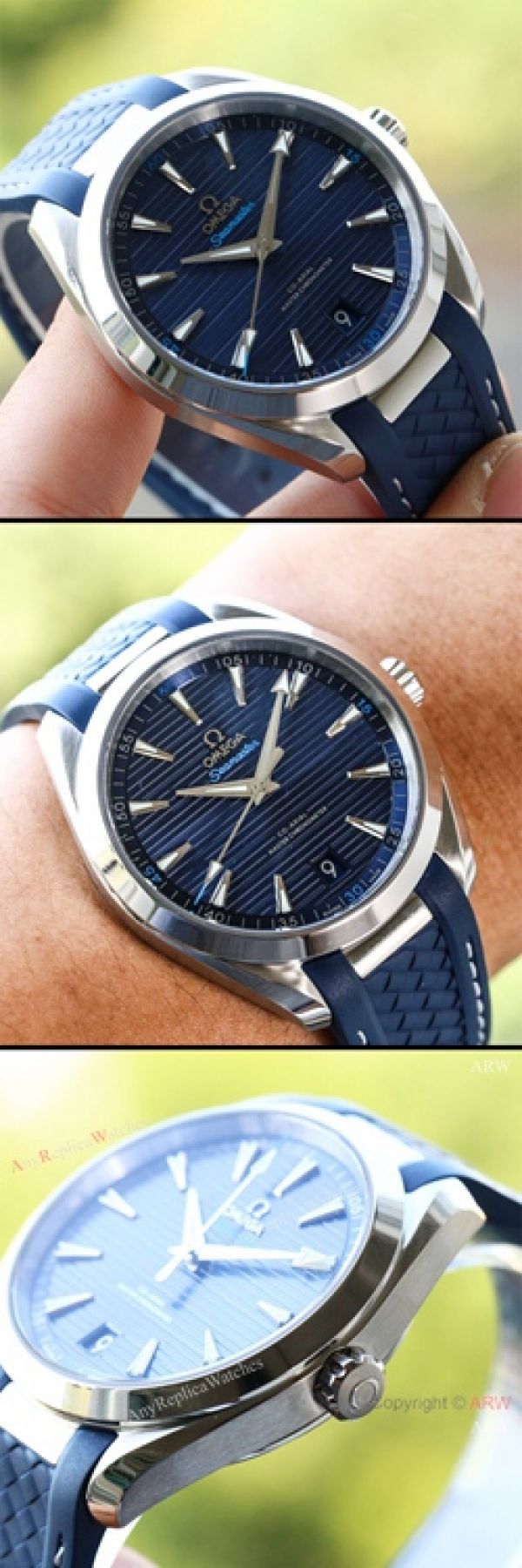VS Replica Omega Seamaster Aqua Terra 150m MASTER watch Blue Dial Blue Rubber Strap VS Replica Omega Seamaster Aqua Terra 150m MASTER watch Blue Dial Blue Rubber Strap