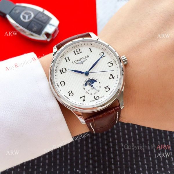 2019 Replica Longines Master Moon phase 40mm Watch Brown Leather Strap 2019 Replica Longines Master Moon phase 40mm Watch Brown Leather Strap
