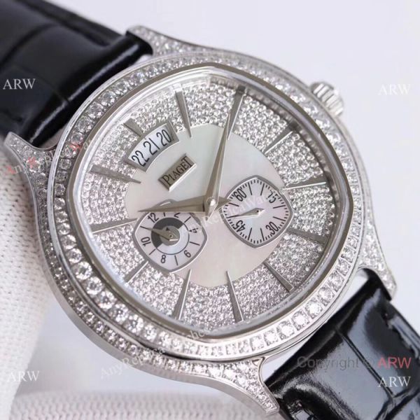 Swiss Grade Piaget Emperador Coussin Dual Time Zone Watch SS Diamond Swiss Grade Piaget Emperador Coussin Dual Time Zone Watch SS Diamond