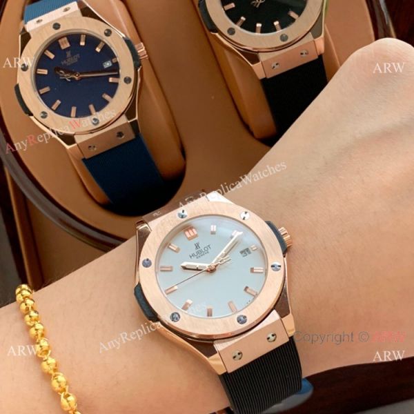 Copy Hublot Classic Fusion Lady Quartz Watch Rose Gold Brown Face Copy Hublot Classic Fusion Lady Quartz Watch Rose Gold Brown Face
