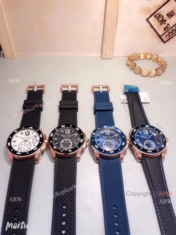 Copy Cartier Calibre De Diver Rose Gold Black Face Watches Copy Cartier Calibre De Diver Rose Gold Black Face Watches