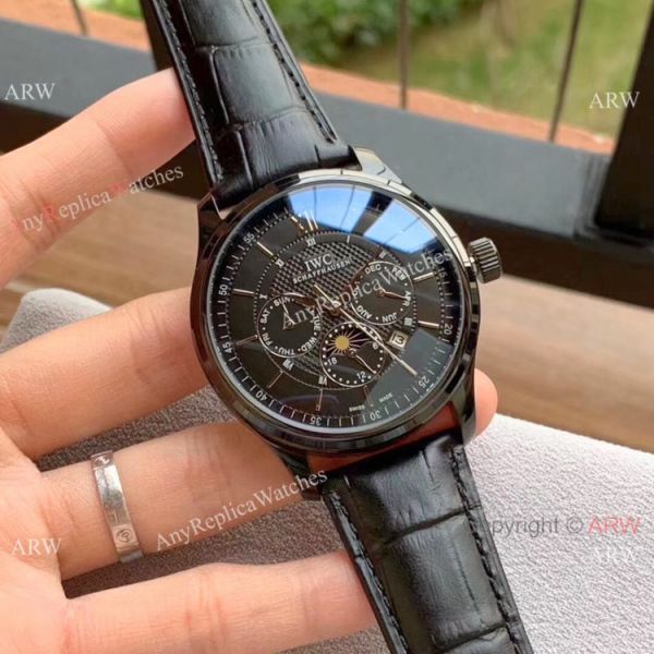 IWC Portugieser Annual Calendar Watches White Dial Black Leather Strap IWC Portugieser Annual Calendar Watches White Dial Black Leather Strap
