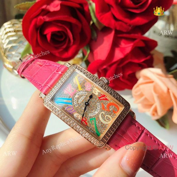 New Fake Franck Muller Long Island Color Dreams 26mm Watch Rose Gold Diamond New Fake Franck Muller Long Island Color Dreams 26mm Watch Rose Gold Diamond