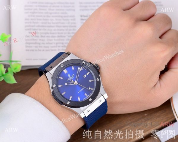 Copy Hublot Classic Fusion 42mm Watch SS Black Bezel Copy Hublot Classic Fusion 42mm Watch SS Black Bezel