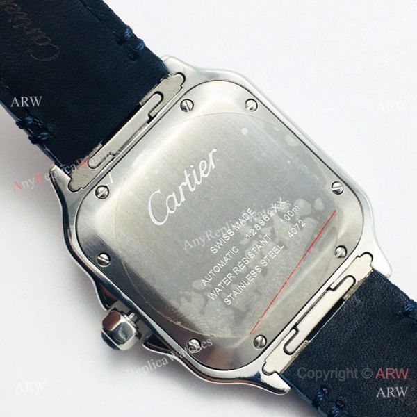 (GB) Swiss Copy Cartier Santos De Mens Watch Blue Dial Blue Leather Strap (GB) Swiss Copy Cartier Santos De Mens Watch Blue Dial Blue Leather Strap