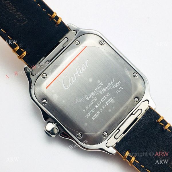 (GB) SWISS Replica Cartier Santos De SS Brown Leather Strap Watch (GB) SWISS Replica Cartier Santos De SS Brown Leather Strap Watch