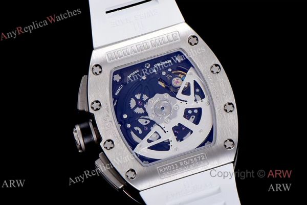 KV Factory Richard Mille RM 011 White Rubber Band Replica Watches For Men KV Factory Richard Mille RM 011 White Rubber Band Replica Watches For Men