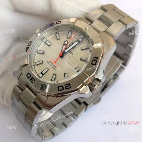 Wholesale Copy Tag Heuer Aquaracer Calibre 5 Watch Silver and White Wholesale Copy Tag Heuer Aquaracer Calibre 5 Watch Silver and White