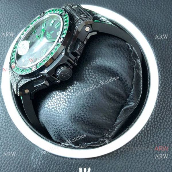 Swiss 7750 Hublot Big Bang Ice Bang Replica Watch Green Diamond Bezel Swiss 7750 Hublot Big Bang Ice Bang Replica Watch Green Diamond Bezel