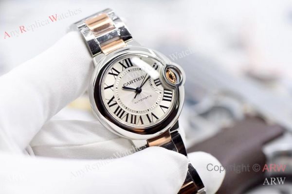 V6 Factory Swiss Cartier Ballon Bleu Two Tone Rose Gold Watch 33mm V6 Factory Swiss Cartier Ballon Bleu Two Tone Rose Gold Watch 33mm