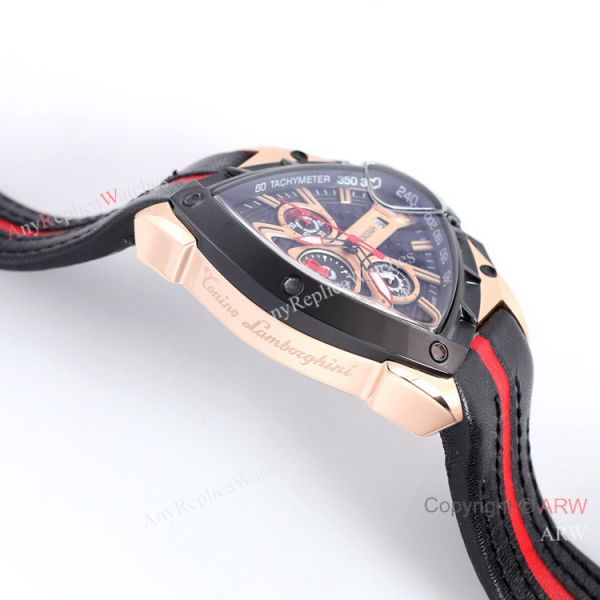 New Copy Lamborghini Spyder 9004 Chrono Watch Rose Gold Black Bezel New Copy Lamborghini Spyder 9004 Chrono Watch Rose Gold Black Bezel