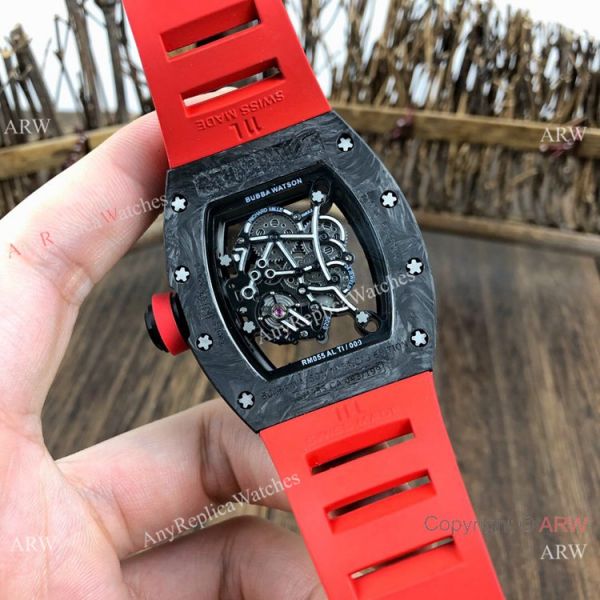 Swiss Grade 1 Richard Mille Rm055 Diamond Watch V2 version Red Rubber Strap Swiss Grade 1 Richard Mille Rm055 Diamond Watch V2 version Red Rubber Strap