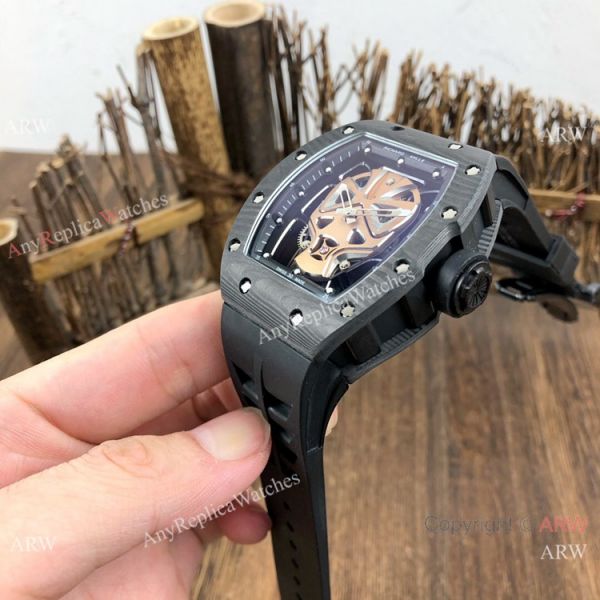 Swiss Quality Richard Mille RM52-06 Rose Gold SKULL Dial Watches Carbon Case Swiss Quality Richard Mille RM52-06 Rose Gold SKULL Dial Watches Carbon Case