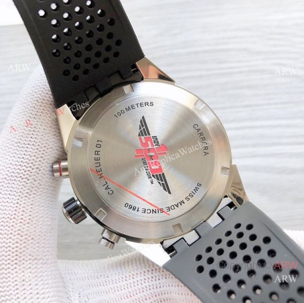 Best Quality Copy Tag Heuer Carrera Heuer 01 Watch Silver and Black Best Quality Copy Tag Heuer Carrera Heuer 01 Watch Silver and Black