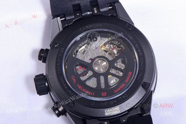 1:1 Best Copy Tag Heuer Carrera 01 All Black Ceramic Watch 43mm 1:1 Best Copy Tag Heuer Carrera 01 All Black Ceramic Watch 43mm