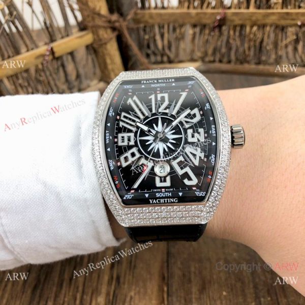 Best Copy Franck Muller Geneve Vanguard v45 Black Dial Diamond Watch Best Copy Franck Muller Geneve Vanguard v45 Black Dial Diamond Watch