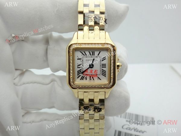 High Quality Cartier Panthere 22mm Women Watch All Gold Diamond Bezel High Quality Cartier Panthere 22mm Women Watch All Gold Diamond Bezel